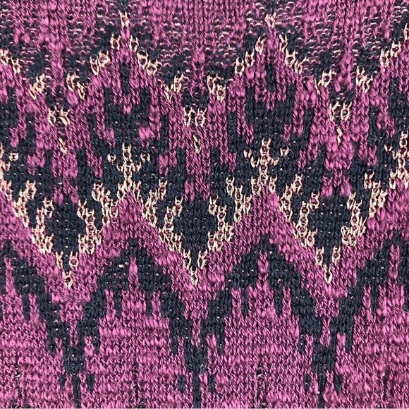 Free People Cozy Cabin Metallic Sweater Dress Zig Zag Kint Long Sleeve Medium - Picture 4 of 7